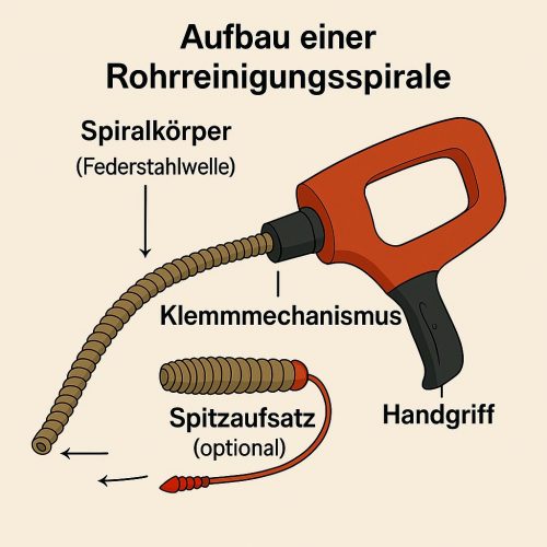 Aufbau einer Rohrreinigungsspirale – Abflussreinigung und Rohrreinigung Fabeos Aufbau einer Rohrreinigungsspirale - Abflussreinigung und Rohrreinigung Fabeos